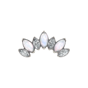 LABRET TITÂNIO R/I CLUSTER 7 PEDRAS OPALA - BOREAL - Imagem 1
