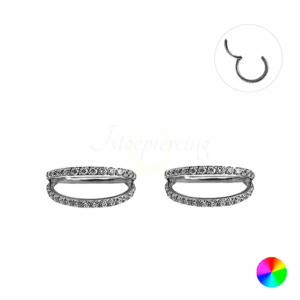 SEGMENTO CLICKER TITÂNIO 2 FILEIRAS C/ ZIRCÔNIA - 10MM - Imagem 1