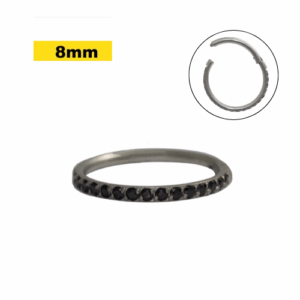 SEGMENTO CLICKER AÇO LATERAL C/ ZIRCÔNIA BLACK - 8MM - Imagem 1