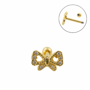 MICRO RETO LACINHO - C56 (BANHADO A OURO) - Imagem 1