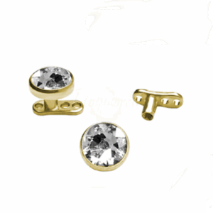 MICRODERMAL TITÂNIO PVD GOLD P/ BRANCA - 4MM - Imagem 1