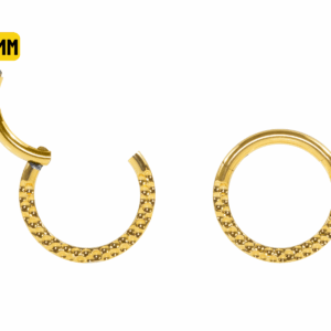 SEGMENTO CLICKER TITÂNIO PVD GOLD FRONTAL MARTELADO - 10MM - Imagem 1