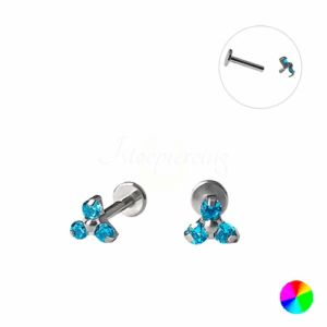 LABRET TITÂNIO R/I TRINITY C/ ZIRCÔNIA 5:4 - AZUL - Imagem 1