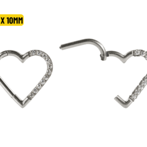 HEART AÇO CLICKER CRAVEJADO 1.2 X 10MM - LADO ESQUERDO - Imagem 1