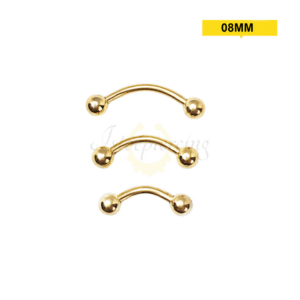 MICRO CURVO BANHADO A OURO 1.2 X 8 X 3MM - Imagem 1