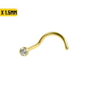 NOSTRIL AÇO PVD C/ ZIRCÔNIA CRAV. INGLESA - 1.0 X 1.5MM - Imagem 1