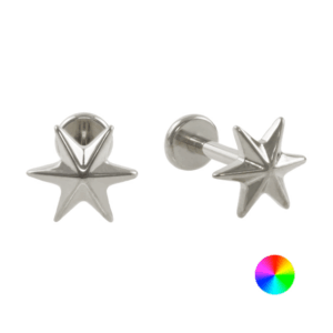 LABRET TITÂNIO R/I ESTRELA - Imagem 1