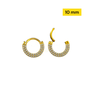 SEGMENTO CLICKER TITÂNIO PVD DUPLO CRAVEJADO- 10MM - Imagem 1