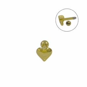 MICRO RETO CORAÇÃO - BANHADO A OURO - Imagem 1