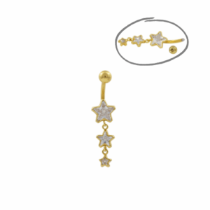 BANANA BELL PENDURICALHO 3 ESTRELAS - UP128 (BANHADO A OURO) - Imagem 1