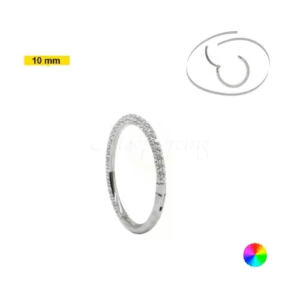 SEGMENTO CLICKER TITÂNIO 3 FILEIRAS CRAVEJADAS - 10MM - Imagem 1