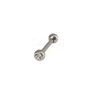 MICRO RETO AÇO C/ STRASS 1. 2 X 14 X 3MM - Imagem 2