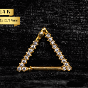 TRIÂNGULO CLICKER OURO 14K CRAVEJ - 1.2 X 15/14MM - AAO38G - Imagem 1