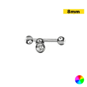 MICRO RETO TITÂNIO NATURAL C/ STRASS 1.2 X 8 X 3MM - Imagem 1