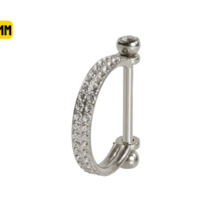 SEMI ARGOLA C/ BARRA AÇO R/I 2 FILEIRAS CRAVEJADAS - 10MM - Imagem 1
