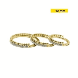 SEGMENTO TITANIO PVD GOLD CLICKER 2 FILEIRAS PEDRAS/ ESFERAS - 12MM - Imagem 1