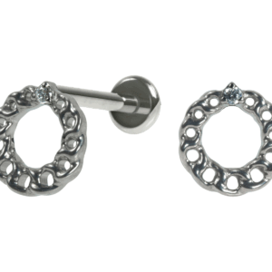 LABRET TITÂNIO R/I CÍRCULO CORRENTE C/ ZIRCÔNIA - Imagem 1