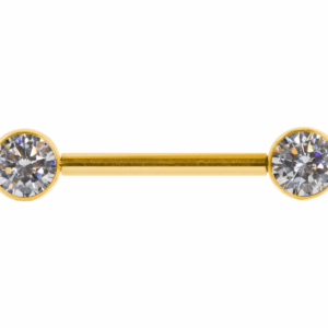MAMILO TITÂNIO PVD GOLD PUSH PIN PEDRA FLAT - 1.6 X 14 X 5/5 - Imagem 1