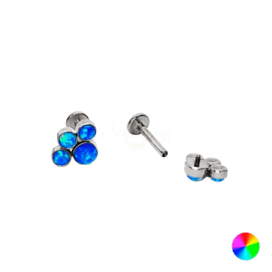 LABRET TITÂNIO R/I PATINHA C/ OPALA - AZUL ESCURO - Imagem 1
