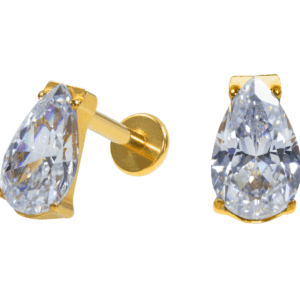 LABRET TITÂNIO PVD GOLD R/I GOTA C/ PEDRA - Imagem 1