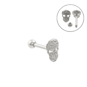 MICRO RETO CAVEIRA MEXICANA C35 - PRATA/ AÇO - Imagem 1