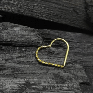 HEART TORÇÃO OURO 18K LATERAL TRANÇADA - Imagem 1