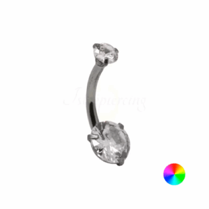 BANANA BELL TITÂNIO R/I CIRCULAR C/ ZIRCÔNIA - CRISTAL - Imagem 1