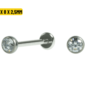 LABRET TITÂNIO PONTO DE LUZ PUSH PIN - 1.2 X 8 X 2.5MM - Imagem 1