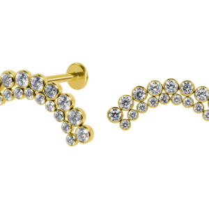LABRET TIT PVD GOLD R/INTERNA CLUSTER M.T - Imagem 1