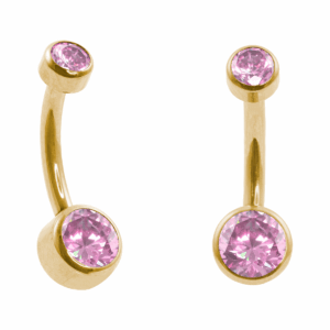 BANANA BELL AÇO PVD GOLD R/I FLAT - ROSA - Imagem 1