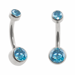BANANA BELL AÇO R/I FLAT C/ ZIRCÔNIA - AZUL - Imagem 1