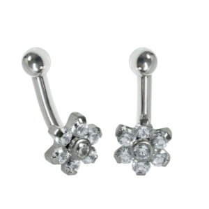 MICRO CURVO TITÂNIO R/I FLOR C/ ZIRCÔNIA - 1.2 X 8MM - Imagem 1