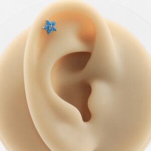 MICRO-RETO FLOR TURQUESA - BANHADO A OURO - Imagem 3
