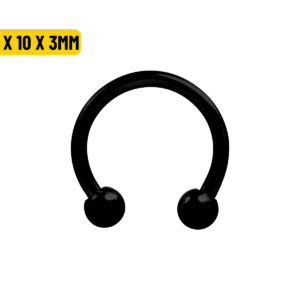 FERRADURA PVD BLACK 1.2 X 12  X 3MM - Imagem 1