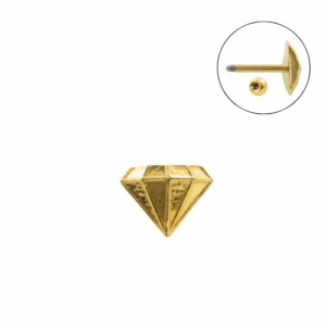MICRO RETO DIAMANTE C28 - BANHADO A OURO - Imagem 1