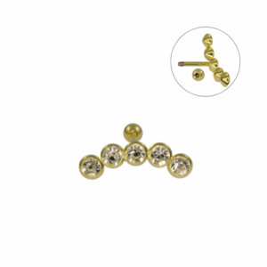 MICRO RETO CLUSTER 5 PEDRAS - BANHADO A OURO - Imagem 1