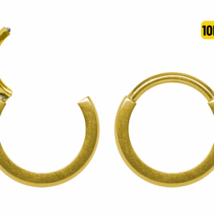 ARGOLA CLICKER TITÂNIO PVD GOLD LISA - 10MM - Imagem 1