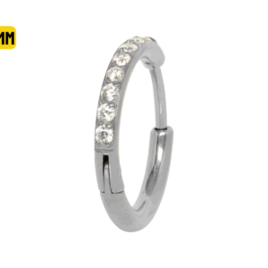 ARGOLA CLICKER TITÂNIO LATERAL C/ ZIRCÔNIA - 12MM - Imagem 1