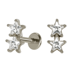 LABRET AÇO R/I 2 ESTRELAS C/ ZIRCÔNIA - Imagem 1