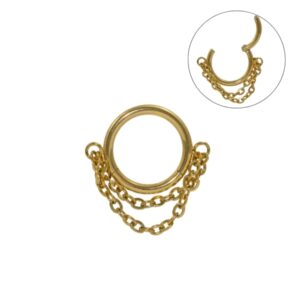SEGMENTO CLICKER AÇO PVD GOLD C/ CORRENTINHA - Imagem 1