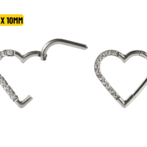 HEART AÇO CLICKER CRAVEJADO 1.2 X 10MM - LADO DIREITO - Imagem 1