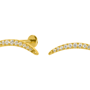 LABRET AÇO R/I CLUSTER CURVADO C/ ZIRCÔNIA - PVD GOLD - Imagem 1