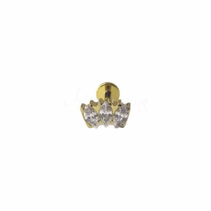 LABRET TITÂNIO R/INTERNA CLUSTER 3 PEDRAS MOD 2 - Imagem 1