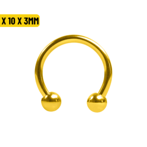FERRADURA PVD GOLD - 1.2 X 10 X 3MM - Imagem 1
