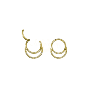 SEGMENTO CLICKER TITANIO PVD GOLD DUPLO MOD2 - 10MM - Imagem 1