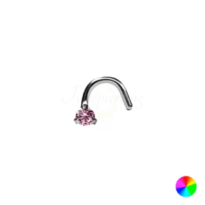 NOSTRIL TITÂNIO C/ GARRAS ROSA - 1.0 X 2.0MM - Imagem 1