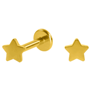 LABRET AÇO PVD GOLD R/I ESTRELA - Imagem 1
