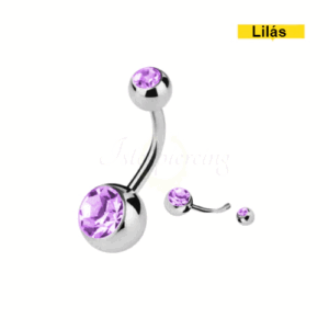 BANANA BELL AÇO C/ STRASS 2 PEDRAS - LILÁS - Imagem 1