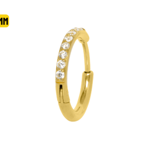ARGOLA CLICKER TITÂNIO PVD LATERAL C/ ZIRCÔNIA - 10MM - Imagem 1