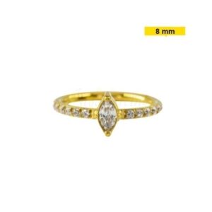 SEGMENTO CLICKER AÇO PVD GOLD CRAVEJADO PONTO DE LUZ - 8MM - Imagem 1